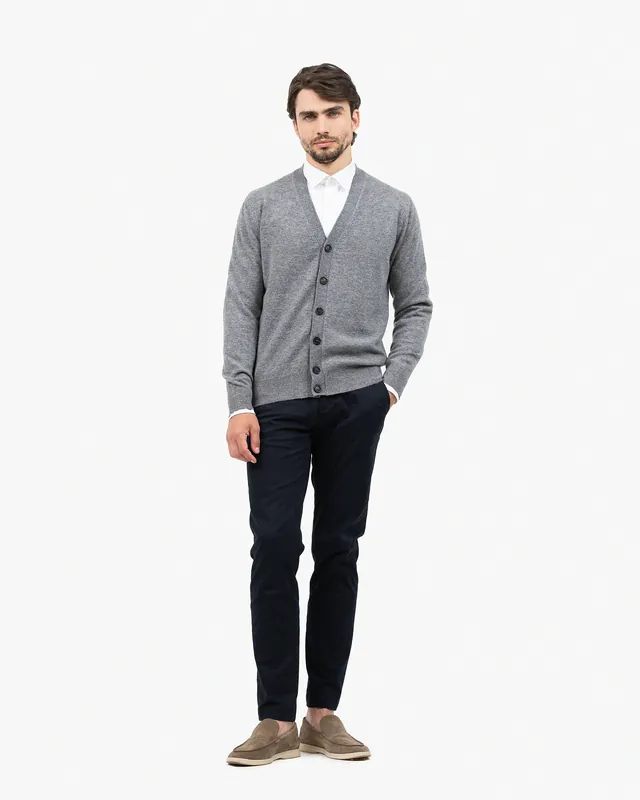 Men's Classic Cardigan - Medium Grey