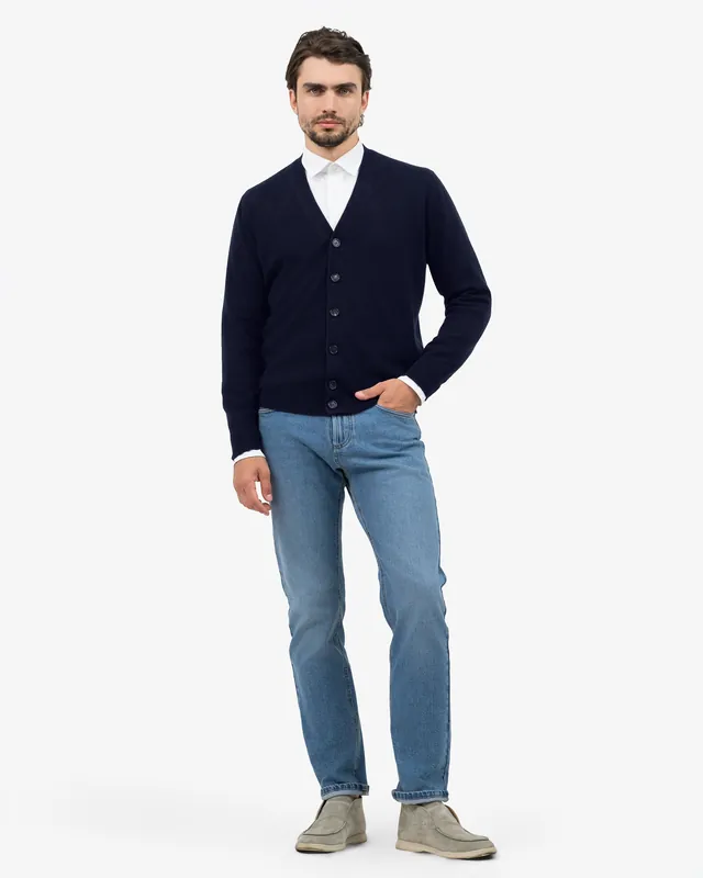 Men's Classic Cardigan - Night Blue