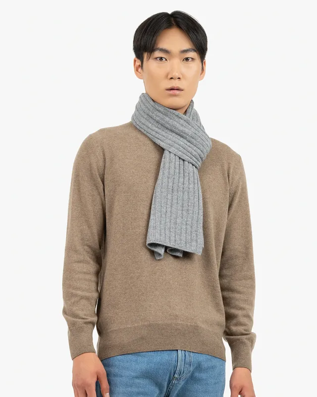 Men's Ribbed Scarf - Blue - Archive
