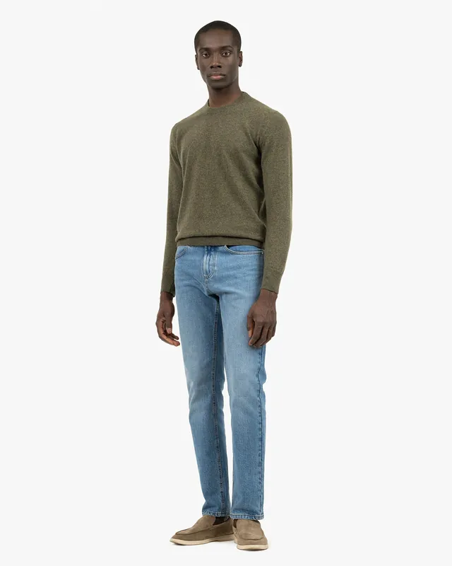 Men's Classic Crew Neck Sweater - Blue - Archive