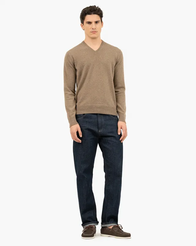 Men's Classic V-Neck Sweater - Orange - Archive