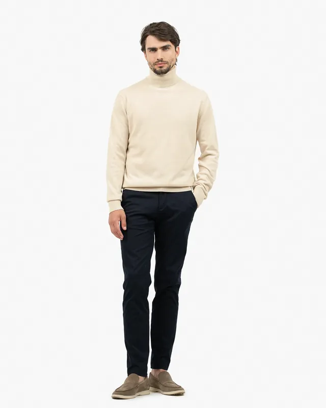 Men's Classic Turtleneck Sweater - Off White - Archive
