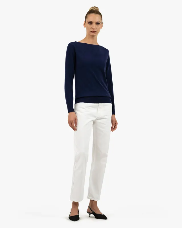 Essential Boat Neck Sweater - Light Grey - Archive