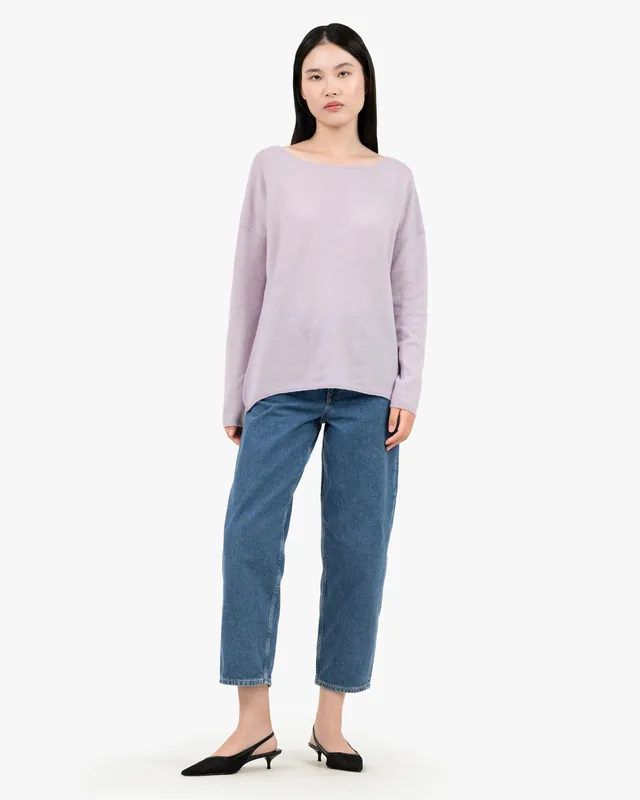 Lightness Boat Neck Sweater - White - Archive