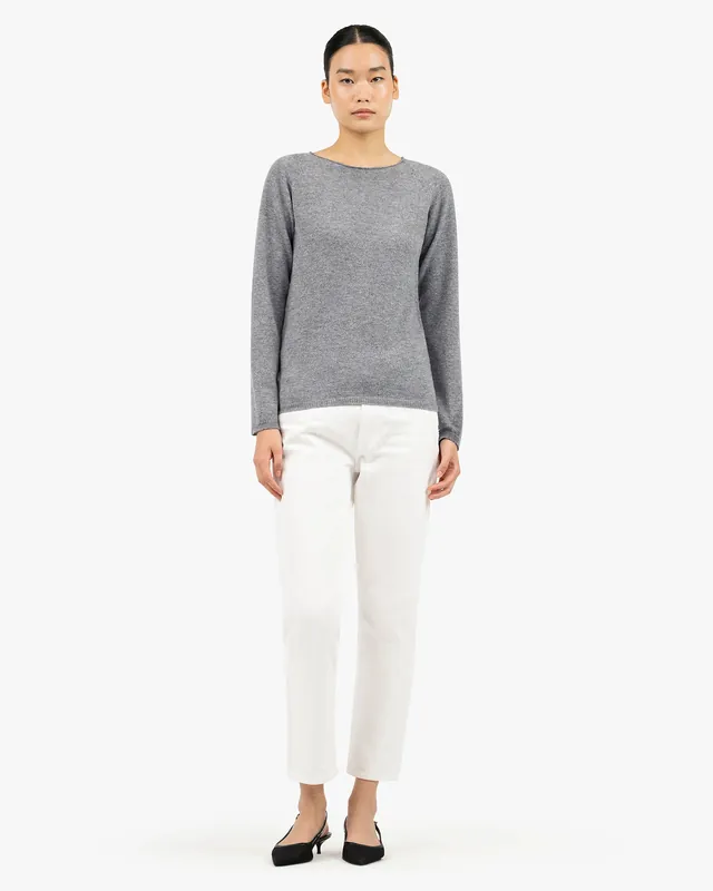 Women's Piuma Crew Neck Sweater - Light Grey - Archive