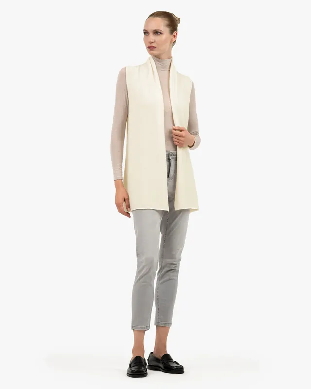 Essential Sleeveless Cardigan - Blue - Archive