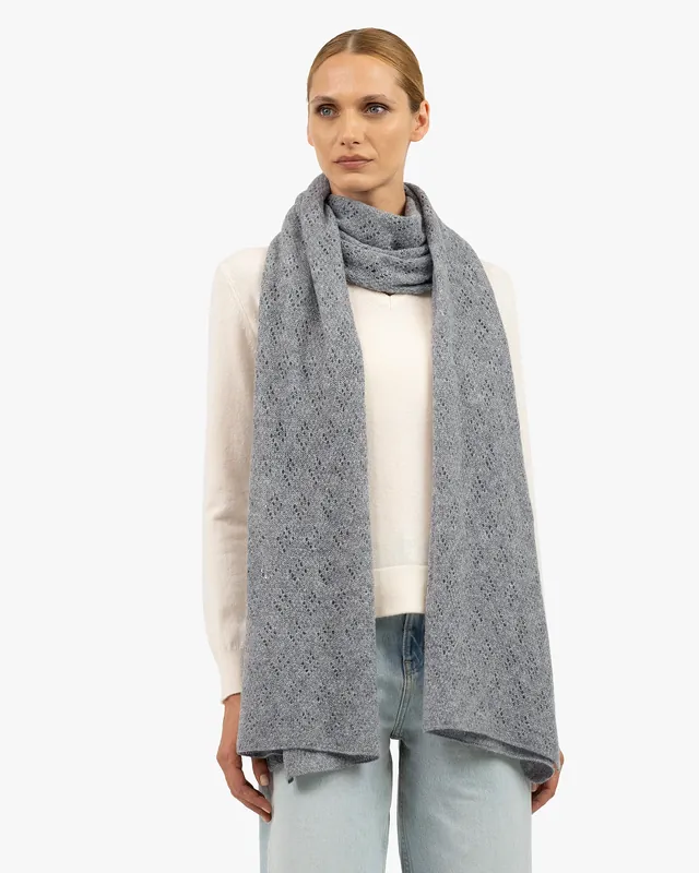 Pointelle Maxi Scarf - Taupe - Archive