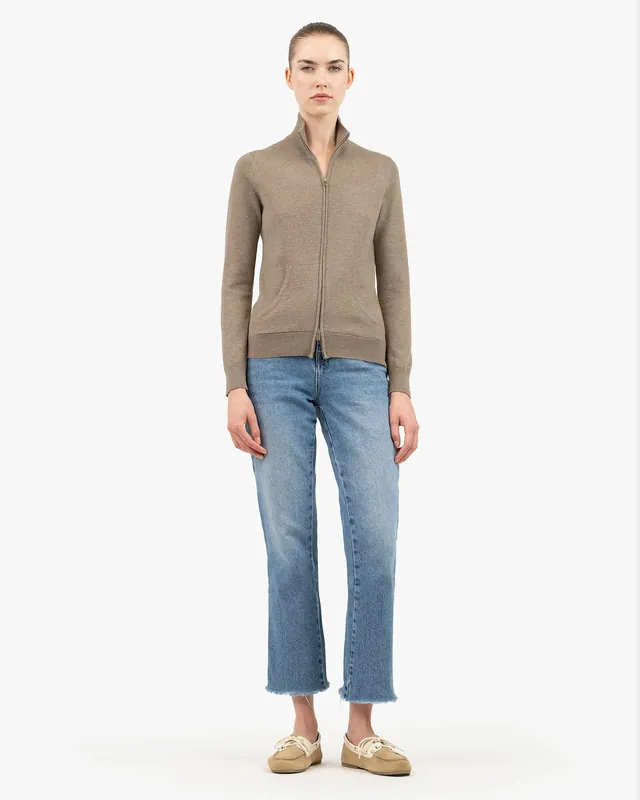 Women's Salò Zip Cardigan - Taupe - Archive