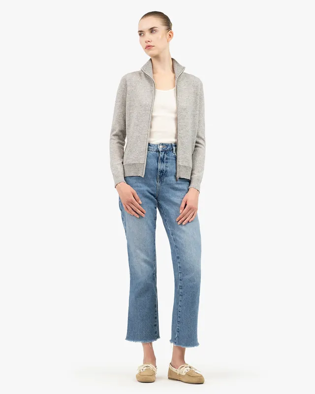 Women's Salò Zip Cardigan - Light Grey - Archive