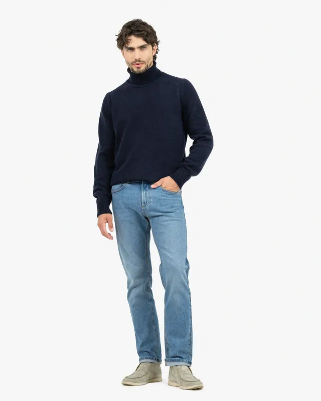 Men's Faloria Turtleneck Sweater - Blue - Archive