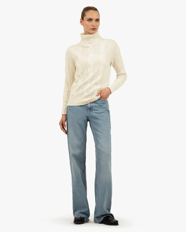 Women's Celerina Turtleneck Sweater - Blue - Archive