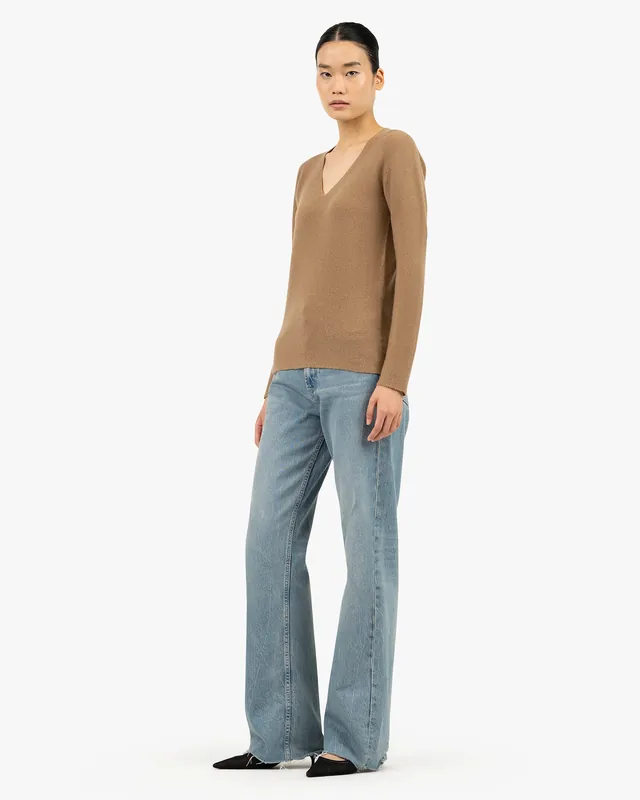 Women's Soffio V-Neck Sweater - Light Grey - Archive