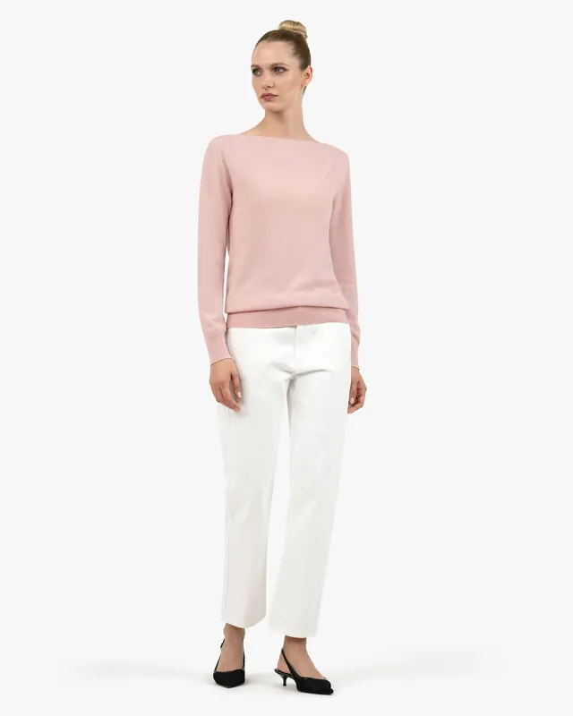 Essential Boat Neck Sweater - Blush - Archive