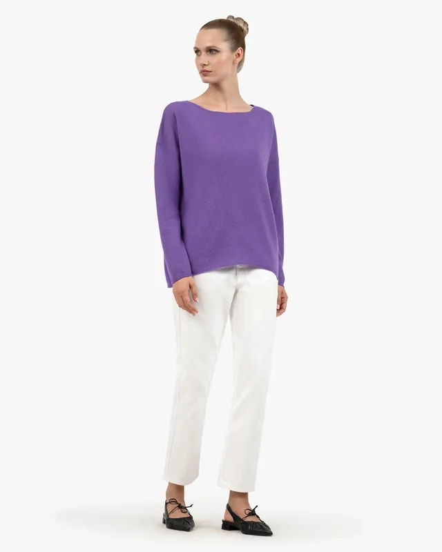 Lightness Boat Neck Sweater - Orange - Archive