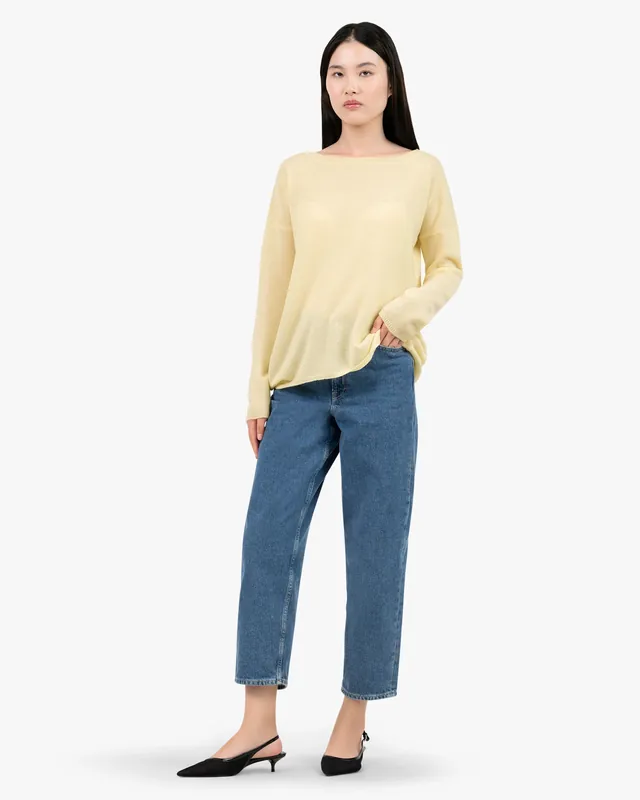 Lightness Boat Neck Sweater - Yellow - Archive