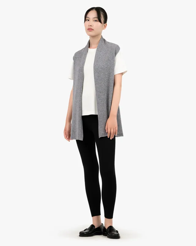 Essential Sleeveless Cardigan - Brown - Archive