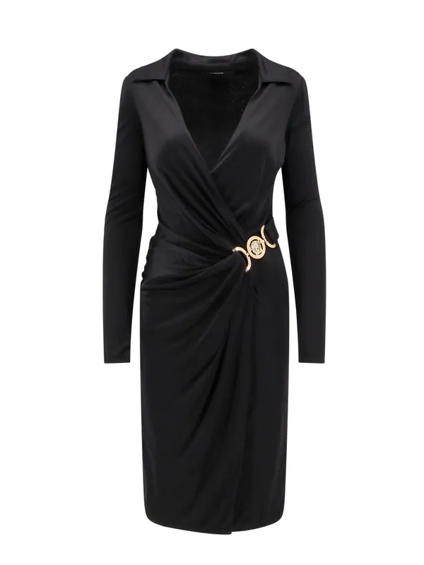 Satin Dress With Safety Pin - Versace