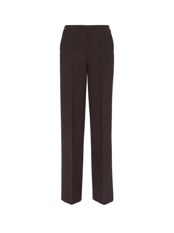 Virgin Wool Trousers With Metal Ff Details - Fendi