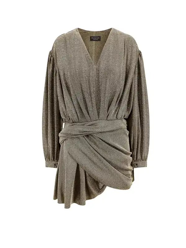 Mini Lenght Laminated Dress - Balenciaga