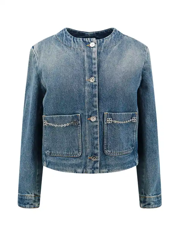 Denim Jacket With Metal 4g Chain - Givenchy
