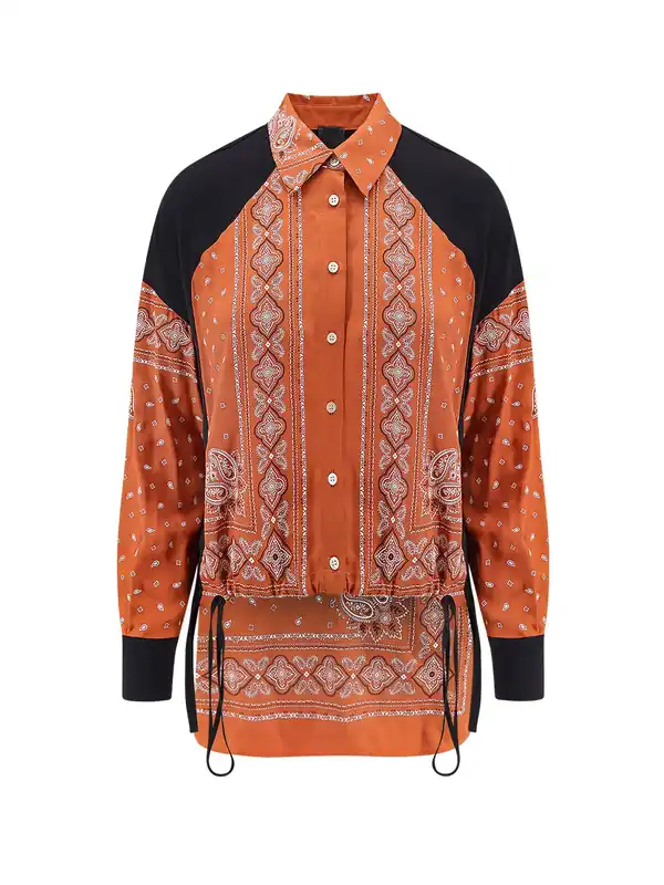Clocks Viscose Shirt With Bandana Print - Pinko