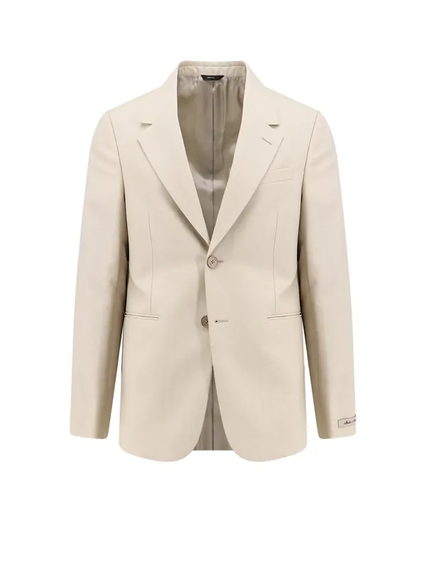 Virgin Wool Blazer With Logoed Buttons - Fendi