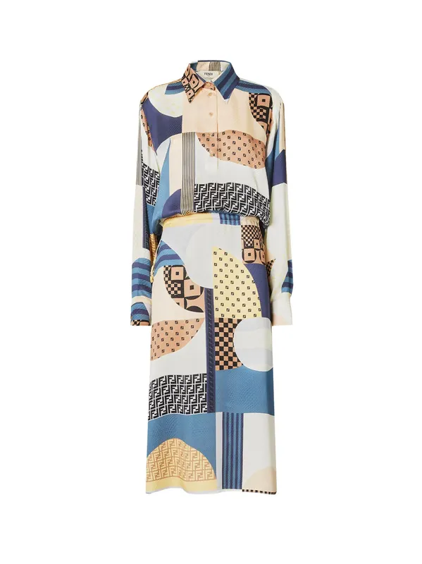 Patchwork Silk Dress - Fendi