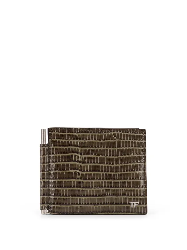 Leather Wallet With Croco Effect - Tom Ford