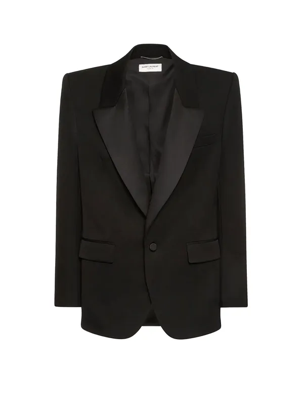 Tuxedo Wool Blazer With Satin Lapel - Saint Laurent