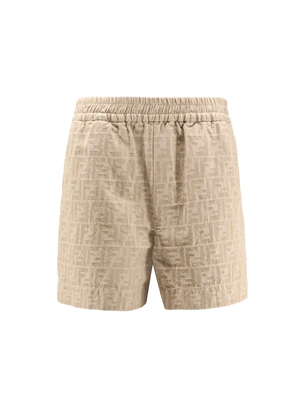 Ff Cotton And Linen Shorts - Fendi