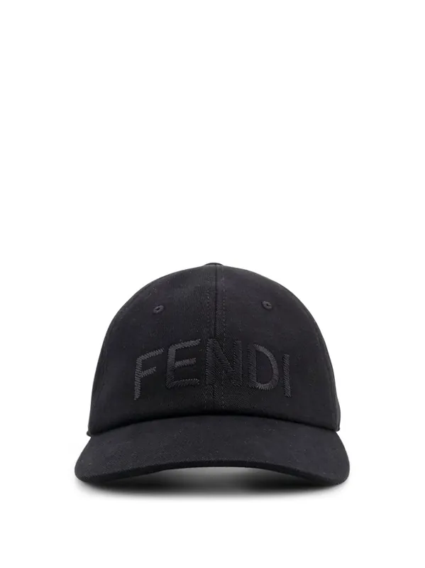 Stretch Cotton Baseball Hat With Logo Embroidery - Fendi