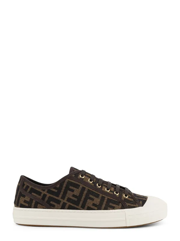 Fendi Domino Ff Jacquard Fabric Sneakers