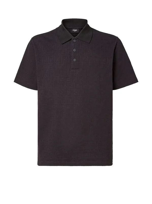 Cotton Polo Shirt With Ff Motif - Fendi