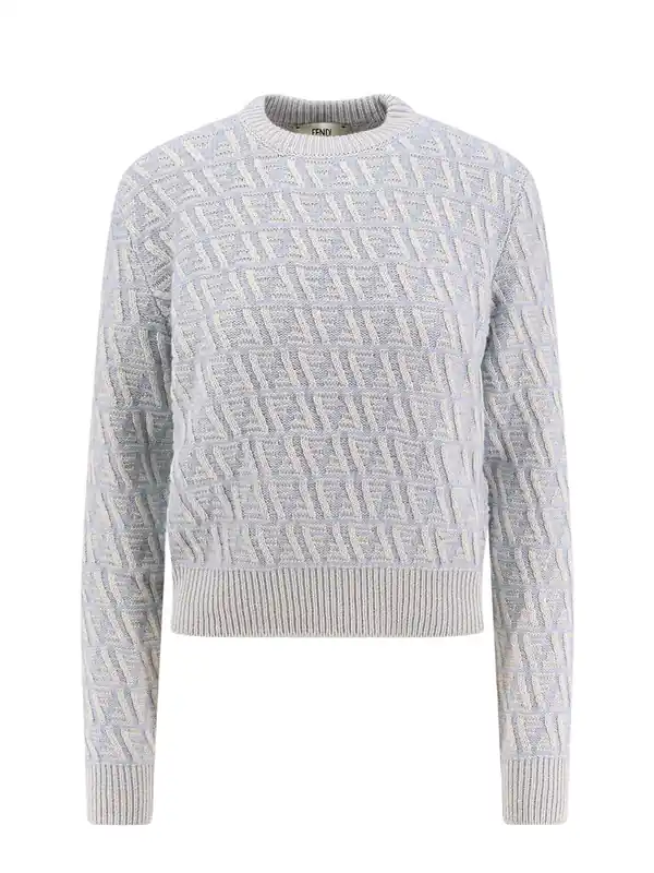 Ff Wool And Cashmere Crop Sweater - Fendi