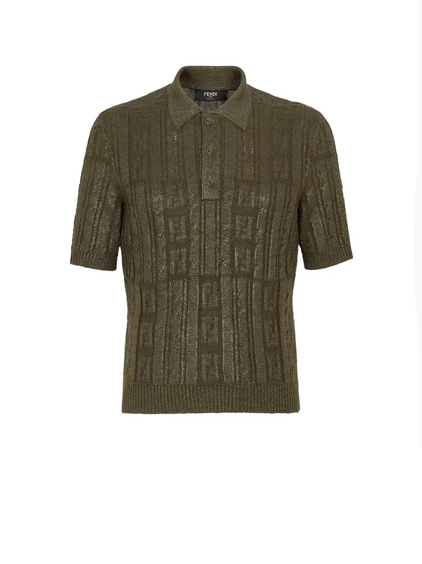 Braided Wool Polo Shirt Withff Details - Fendi