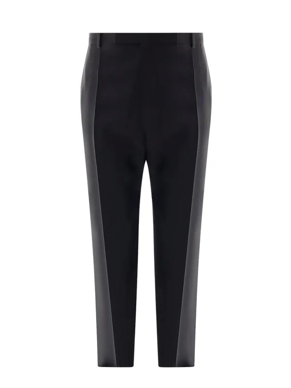Wool Blend Trouser With Frontal Fold - Saint Laurent
