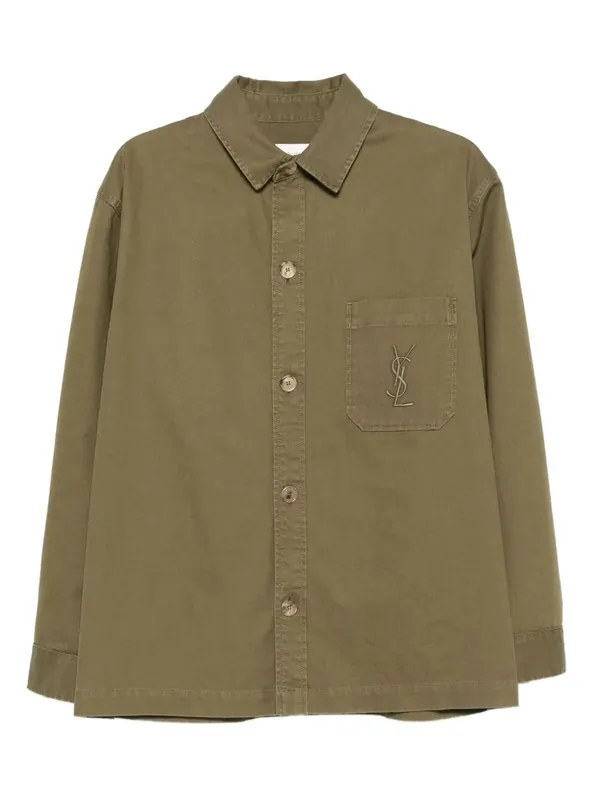 Cassandre Overshirt In Cotton Linen Gabardine - Saint Laurent