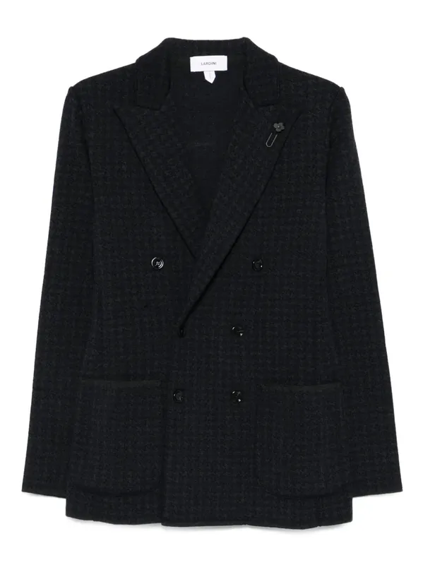 Double-Breasted Jacket With Houndstooth Pattern