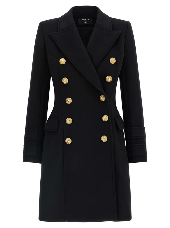 10 Bottoni Coats And Trench Coats Black - Balmain