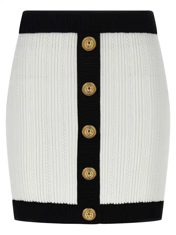 Two-Tone Miniskirt Skirts White/Black
