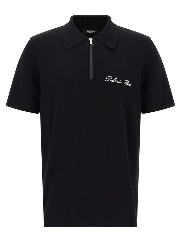 Logo Embroidery Shirt Polo White/Black - Balmain