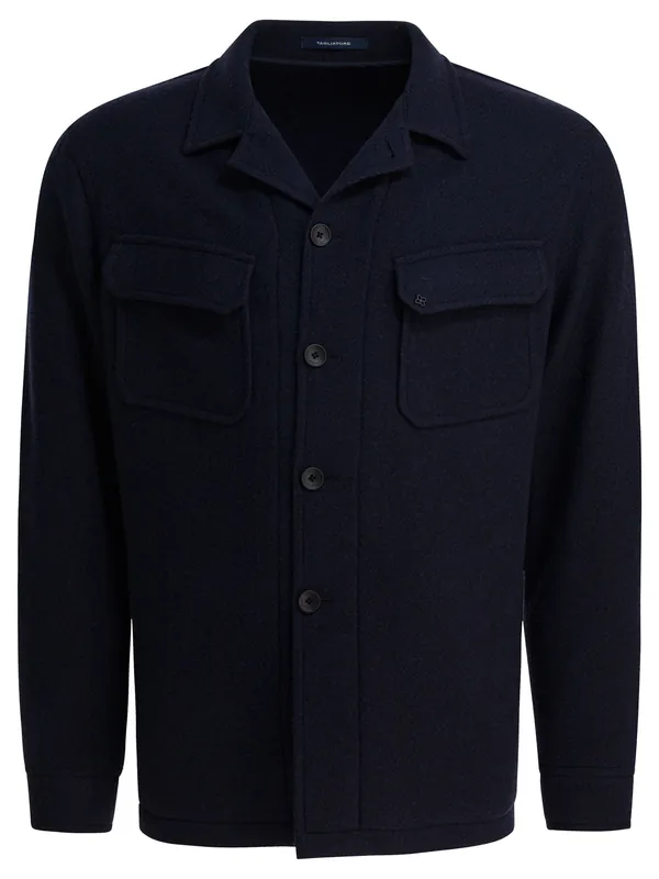 Short Wool Coat Jackets And Coats Blue - Tagliatore
