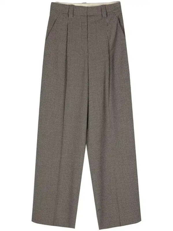 Wool Blend Wide-Leg Trousers