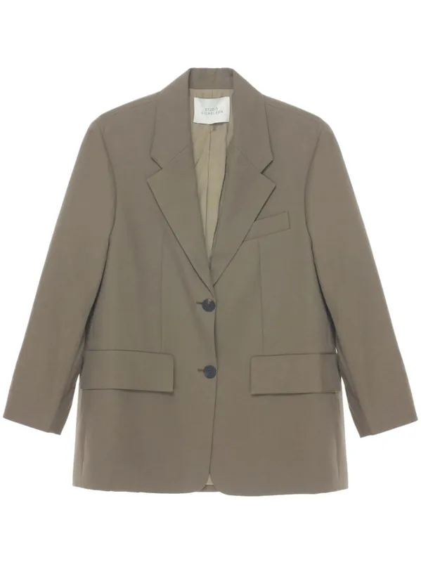 Wool Single-Breasted Blazer Jacket
