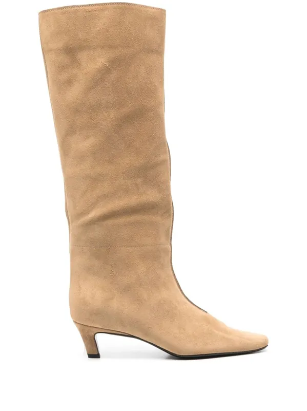 The Wide Shaft Leather Boots - Toteme