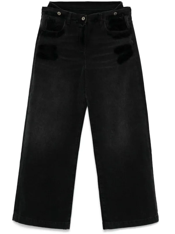Wide-Leg Denim Jeans