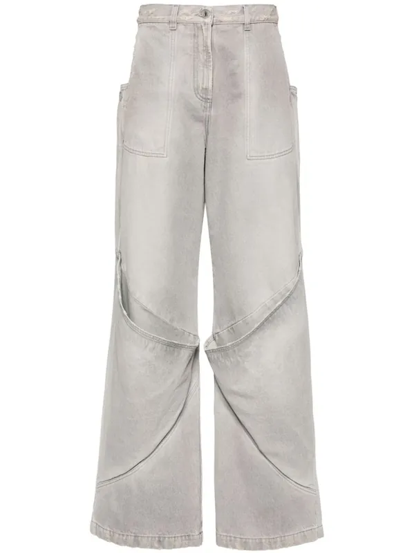 Wide-Leg Denim Cotton Jeans