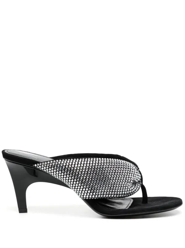 Strass Embellished Thong Sandals - The Attico
