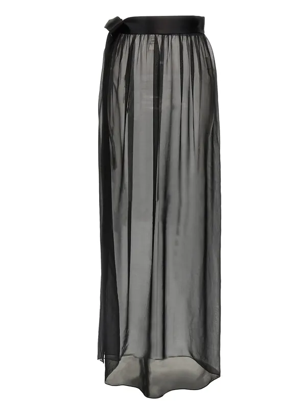 Chiffon Long Skirt Skirts Black - Dolce & Gabbana