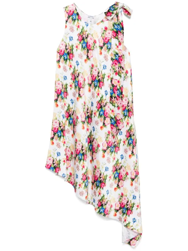 Silk Asymmetric Dress - Loewe